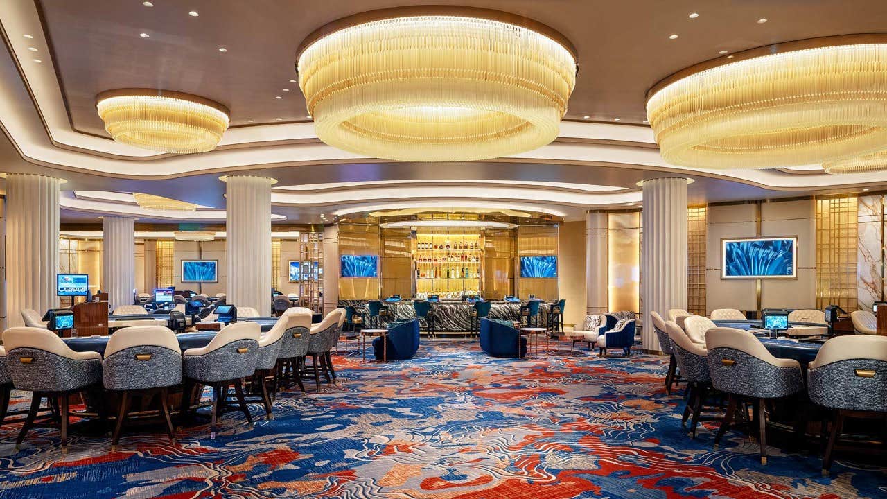 Interior of the casino featuring the table game area