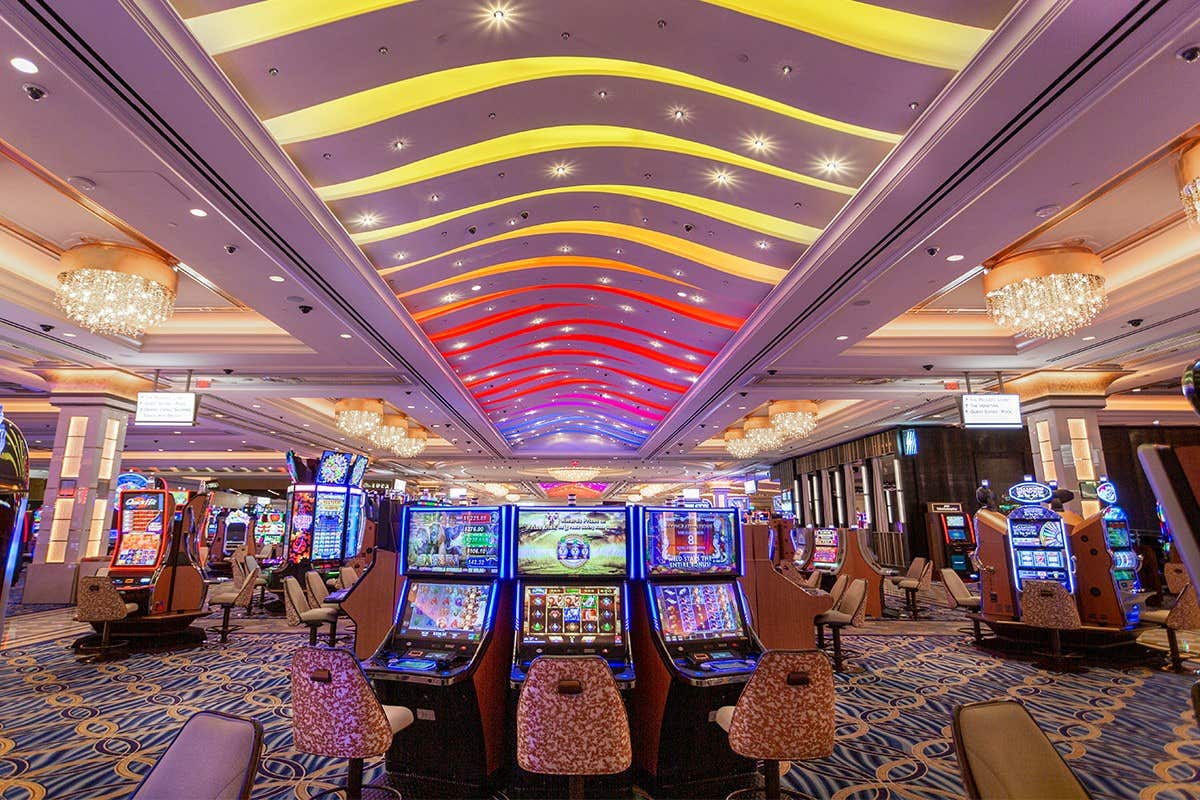 Casino slots and bright lights