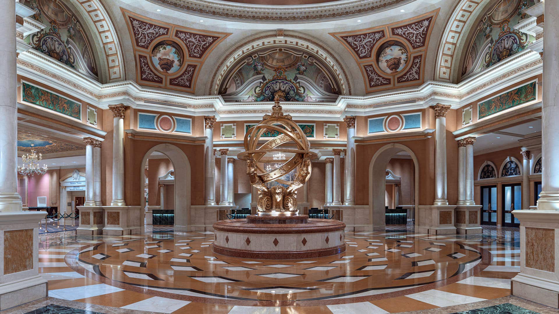 The Armillary Sphere in The Venetian lobby at The Venetian Resort.