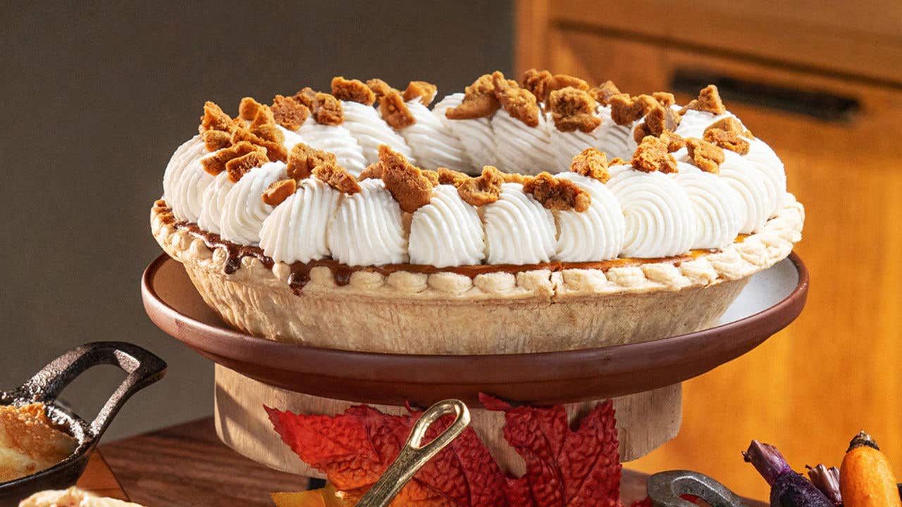 Bourbon pie with smores and chunks of brown sugar.   