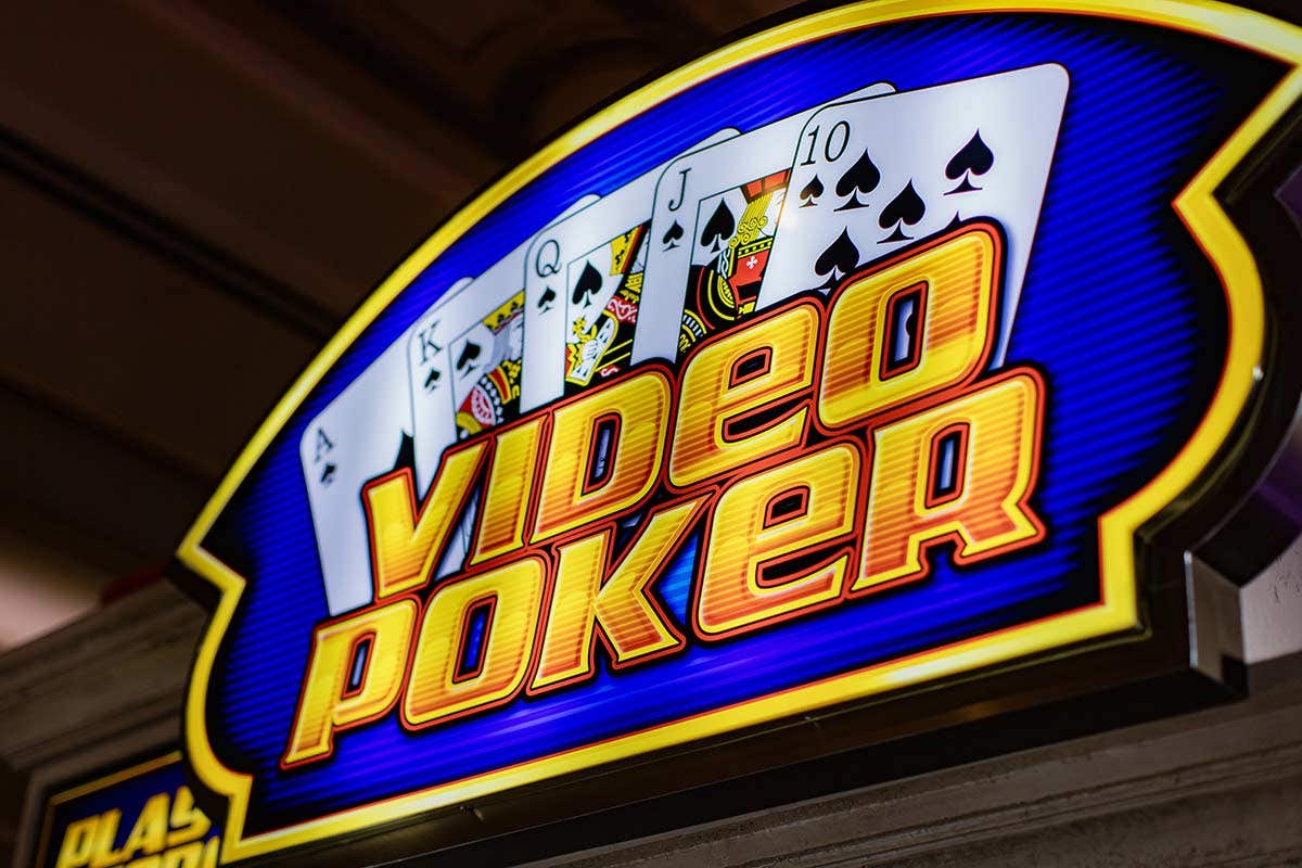 Video poker sign